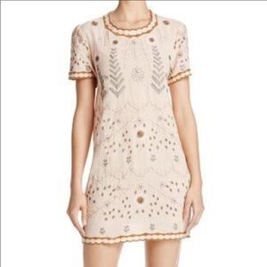 Sadie & Sage Embroidered Open-Back Mini Dress NWT
